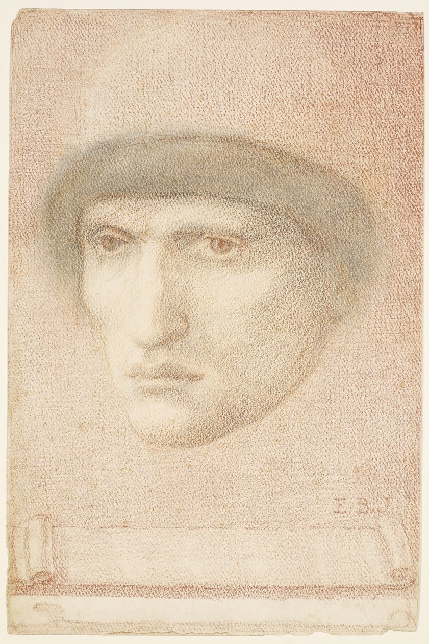 Mannelijk Portret - mogelijk Dante of studie voor St. George Serie door Edward Burne Jones