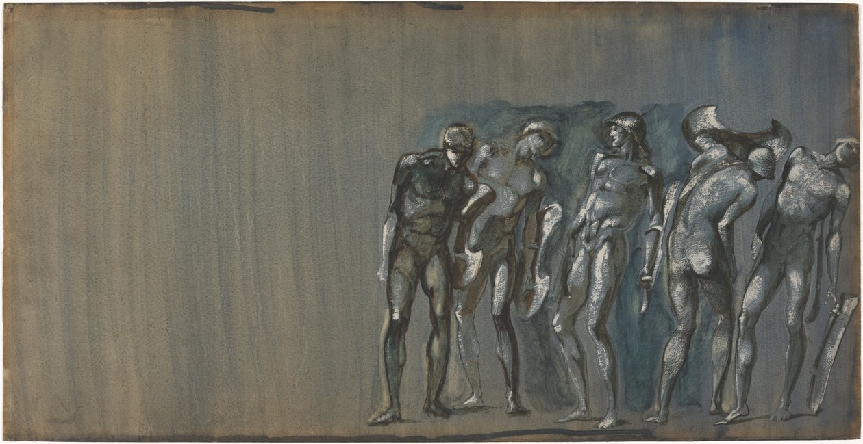 Phineus en zijn hovelingen, in steen veranderd door Edward Burne-Jones