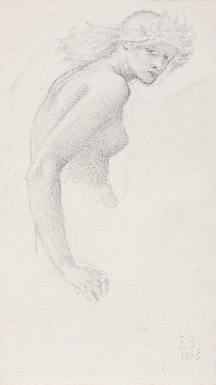 Studie van een vrouwelijke figuur door Edward Burne-Jones
