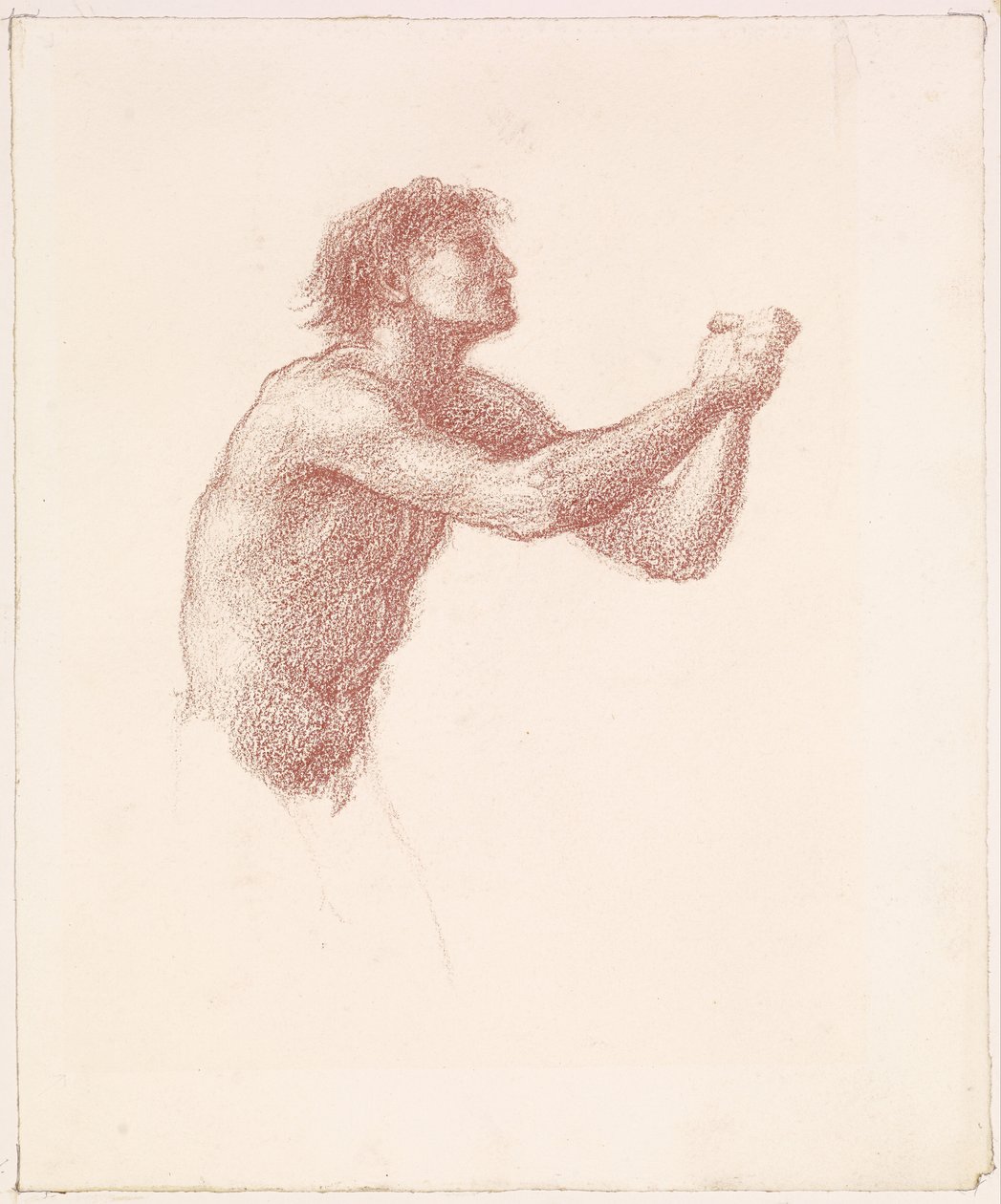 De Heuvel van Venus - Mannelijke Naakt - Studie van een van de Maaiers voor Maaiers die Venus Aanroepen door Edward Burne-Jones