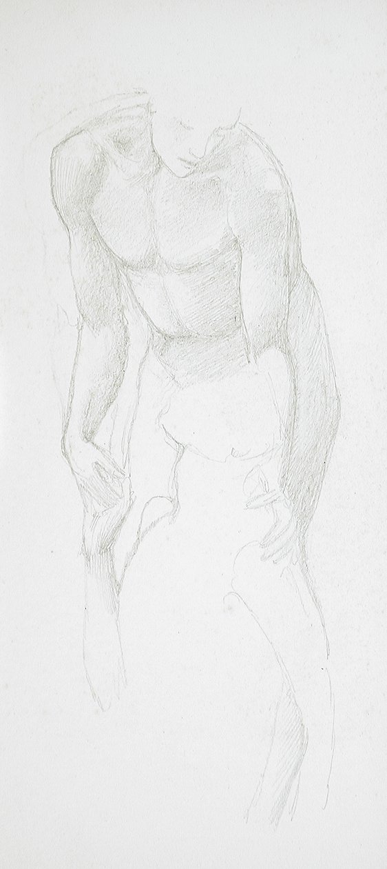 Twee mannelijke naakten door Edward Burne-Jones