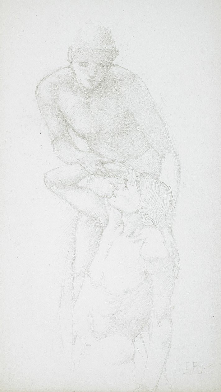 Twee mannelijke naakten door Edward Burne-Jones