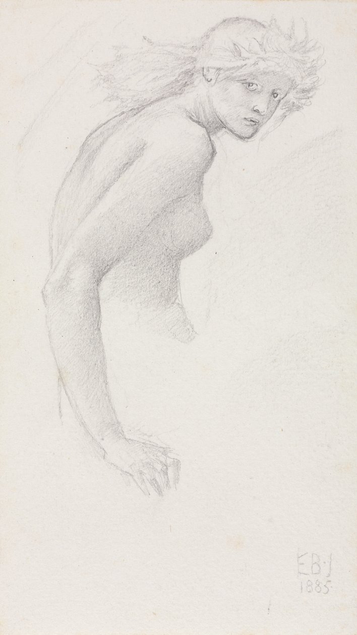 Studie van een vrouwelijke figuur, 1885 door Edward Burne Jones