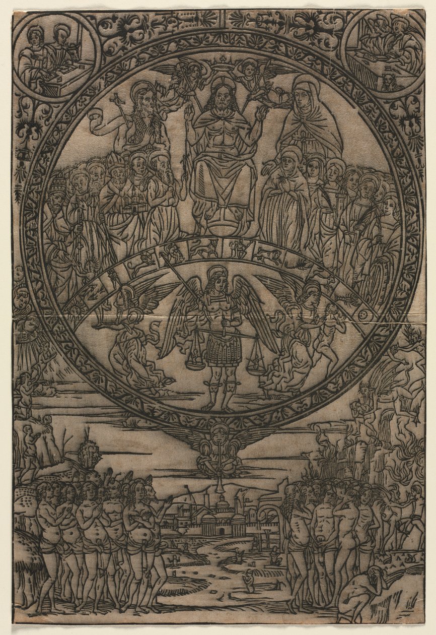 Het Laatste Oordeel in aanwezigheid van de heiligen en de aartsengel Michaël door Edward Burne Jones