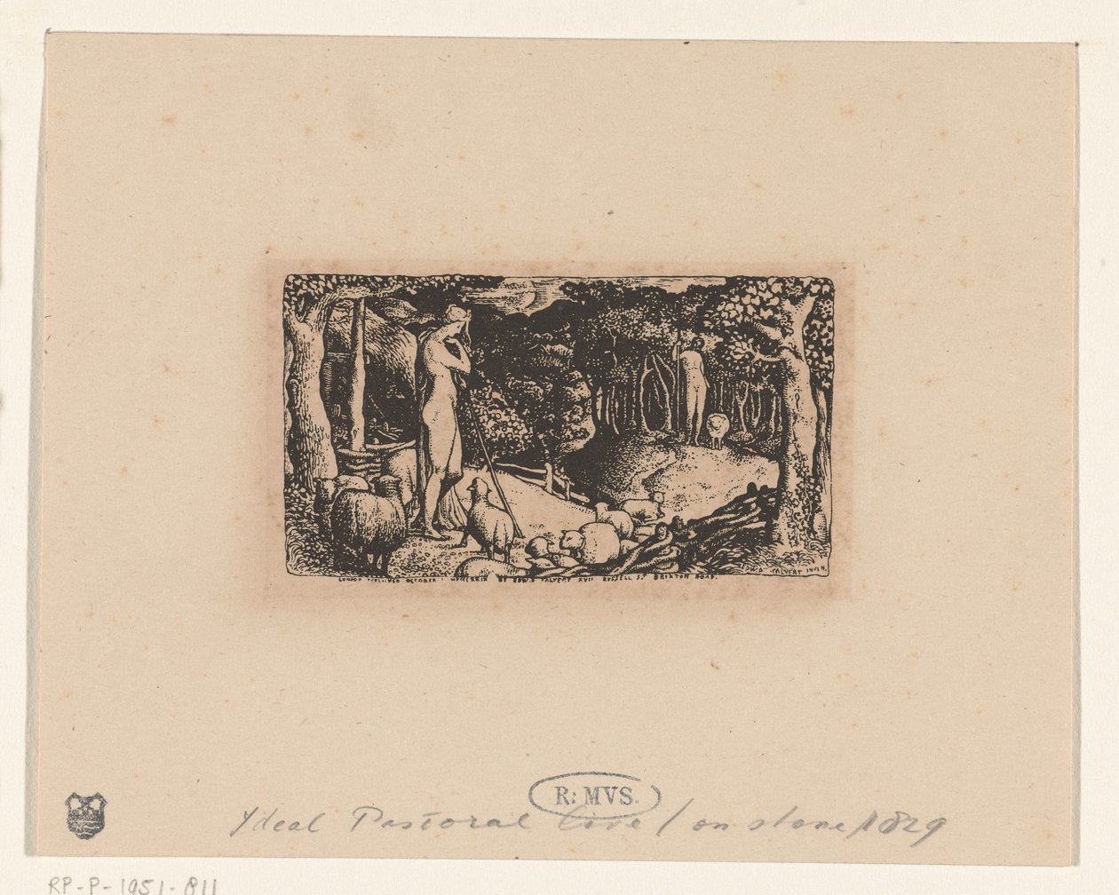 Het landelijke leven door Edward Calvert (signed by artist)