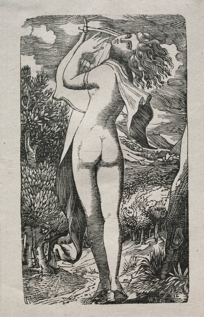 Bacchante of De Speler op de Lier, 1829 door Edward Calvert