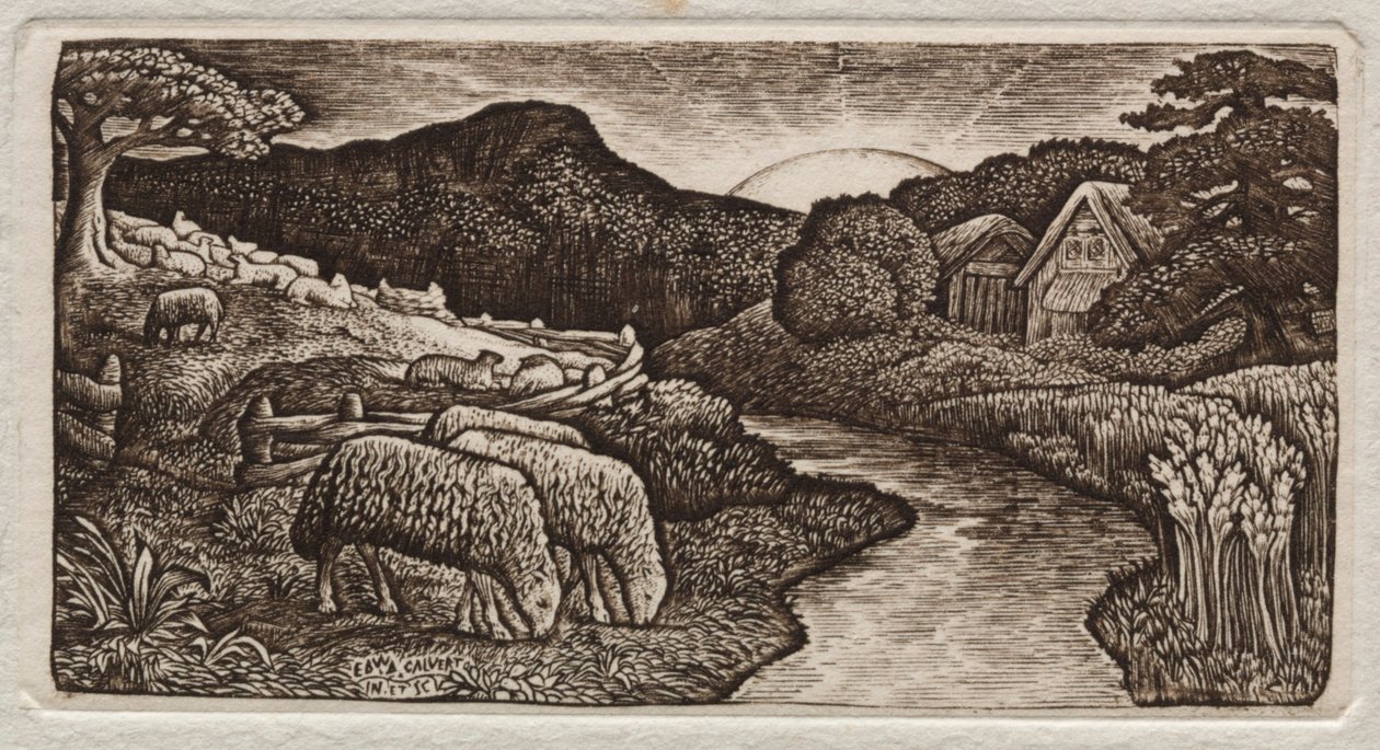 De schapen van zijn weide, 1828 door Edward Calvert