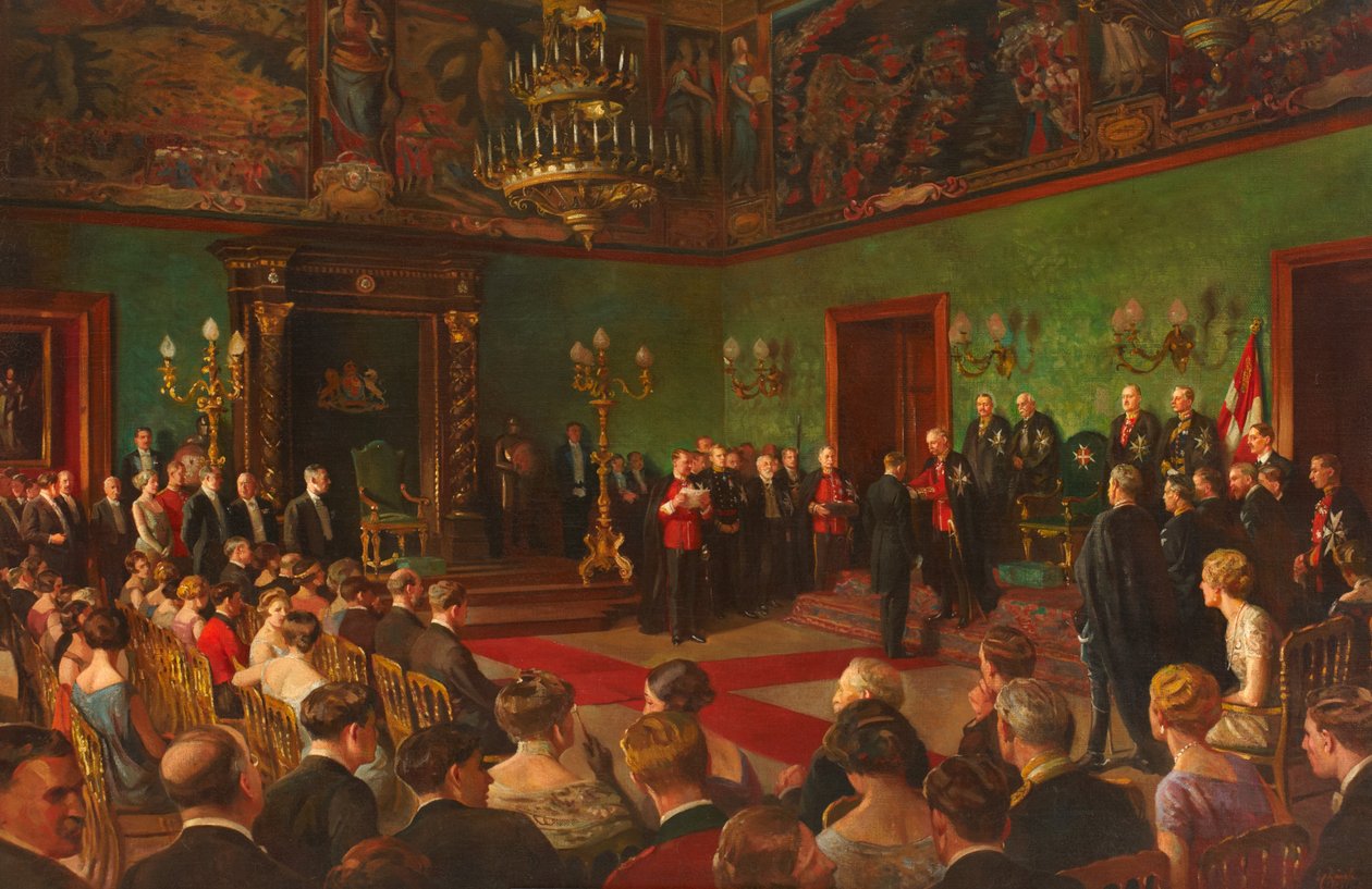 Pelgrimstocht, 26 maart 1926, Lid van de Koninklijke Victoriaanse Orde van St. Jan Investituur in Malta door Edward Caruana Dingli