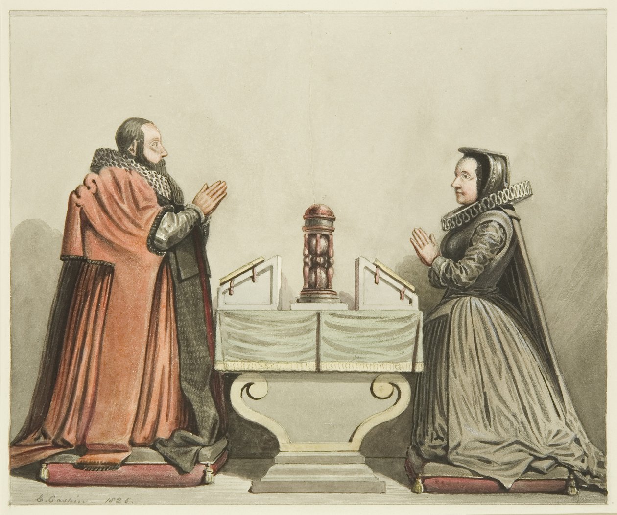 Beelden van Robert Aldworth en zijn vrouw in de St. Peter