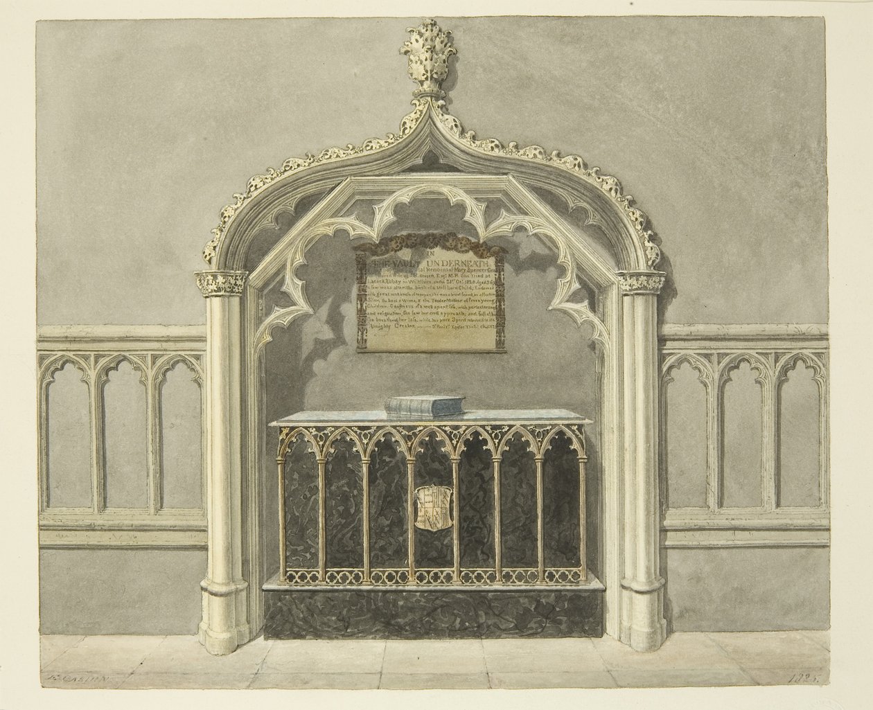 Monument voor Mary Grosett in de kathedraal van Bristol door Edward Cashin