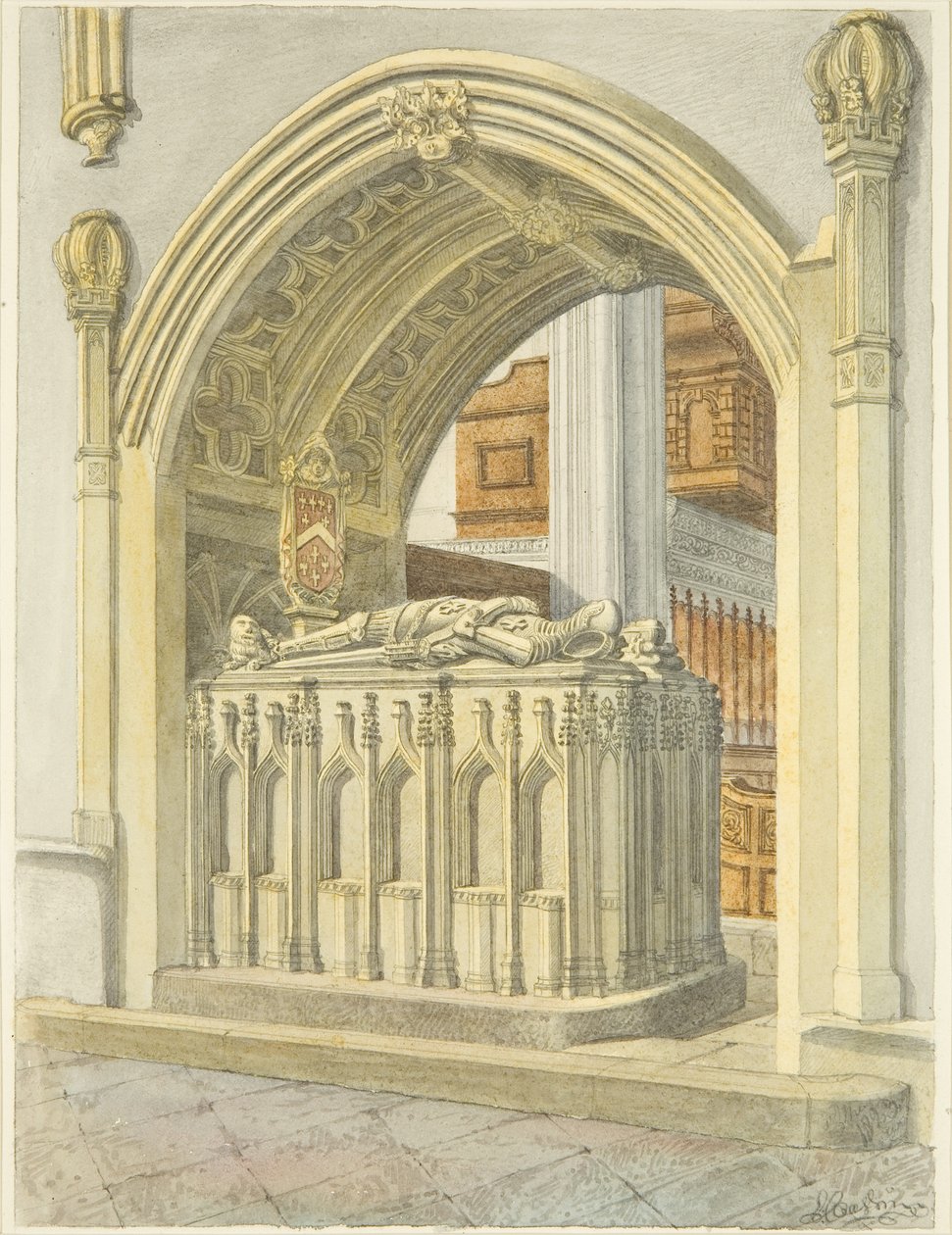Graf van Robert Fitzharding, overleden 1170, in de kathedraal van Bristol door Edward Cashin