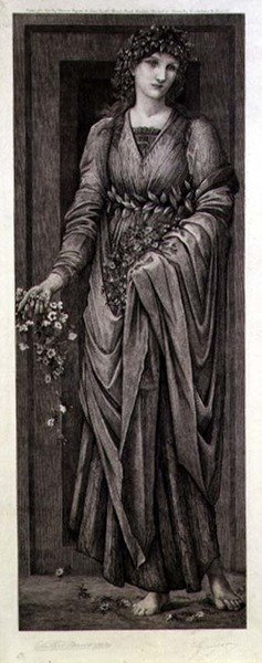 Flora, Gegraveerd door Eugene Gaujean (1850-1900) Uitgegeven door Thomas Agnew & Sons door Edward Coley (after) Burne Jones