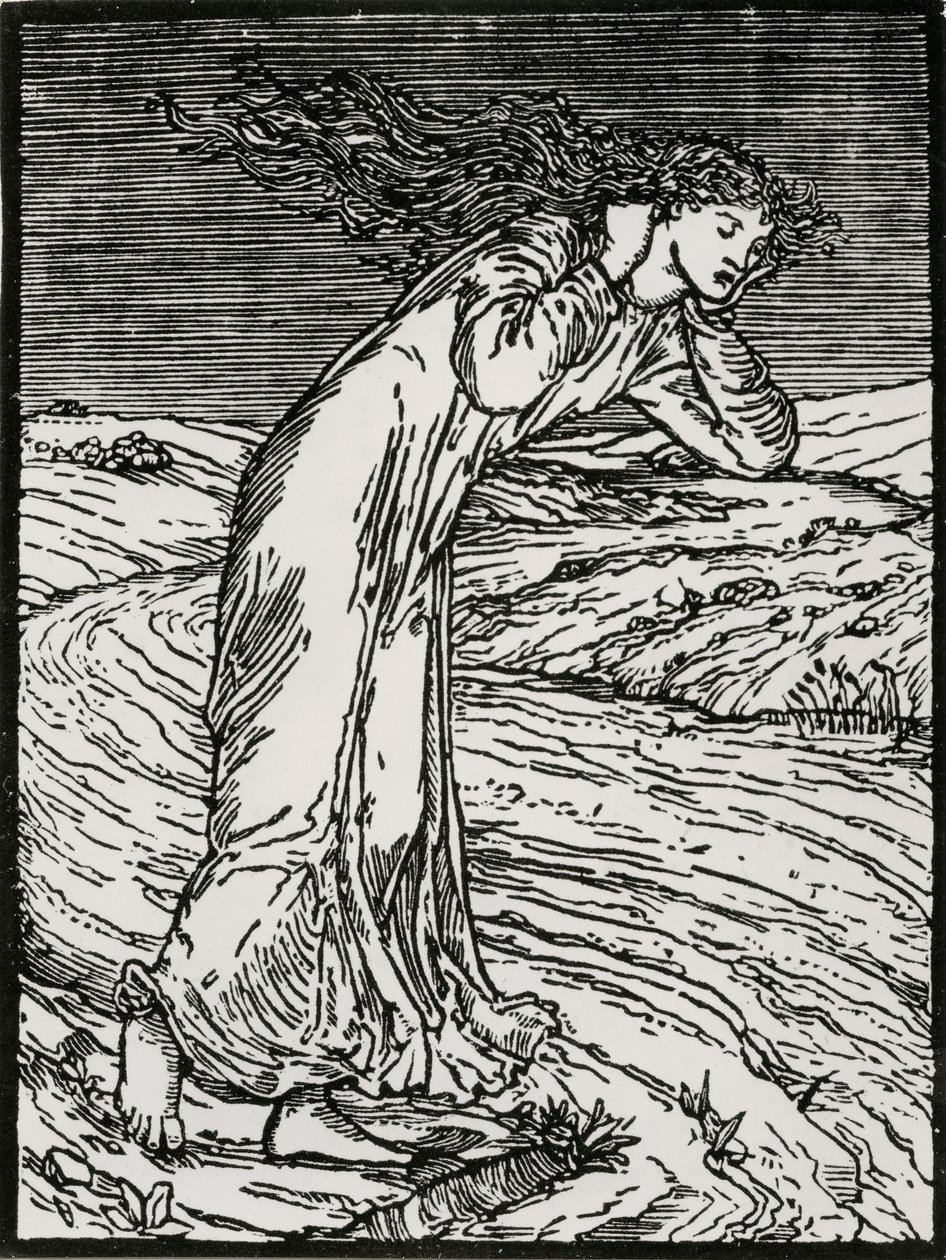 Psyche die zichzelf in de rivier werpt door Edward Coley (after) Burne Jones