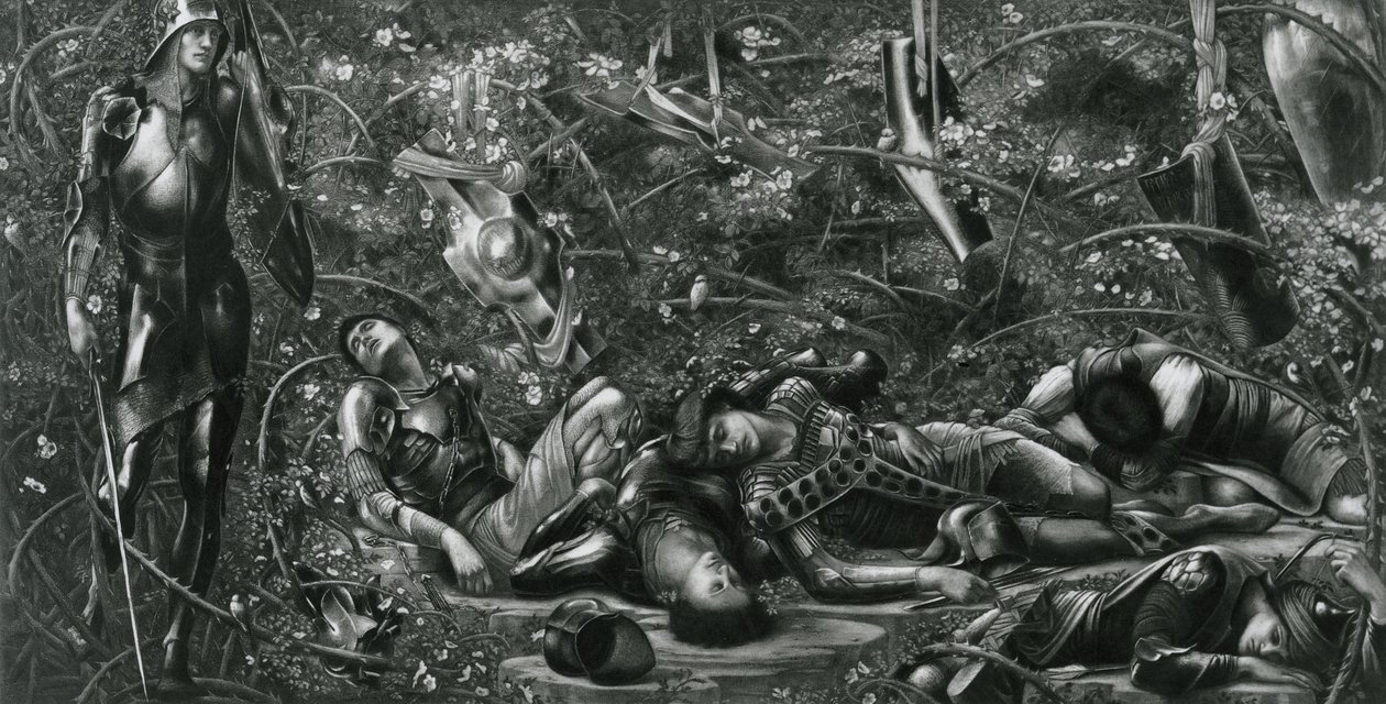 Het Braambos, uit De Briar Rose Serie door Edward Coley (after) Burne Jones
