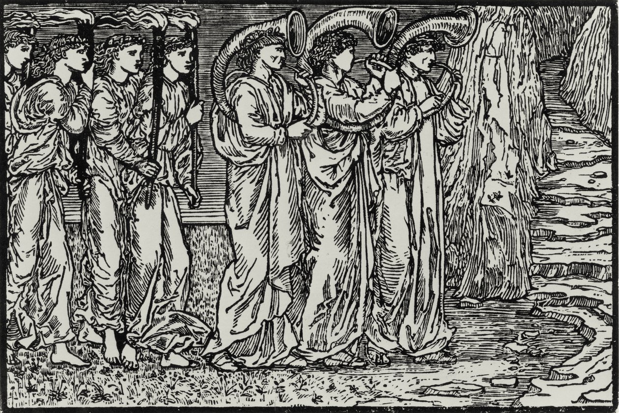 De Processie naar de Heuvel door Edward Coley (after) Burne Jones