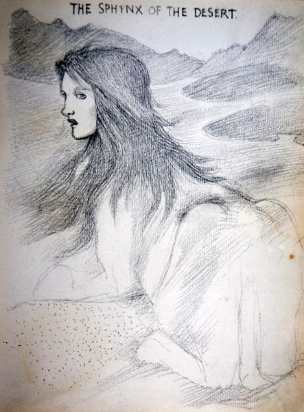Sfinx van de Woestijn door Edward Coley Burne Jones