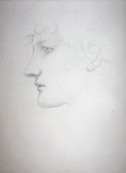 Studie van een hoofd - Bessie Keane, ca. 1893 door Edward Coley Burne Jones