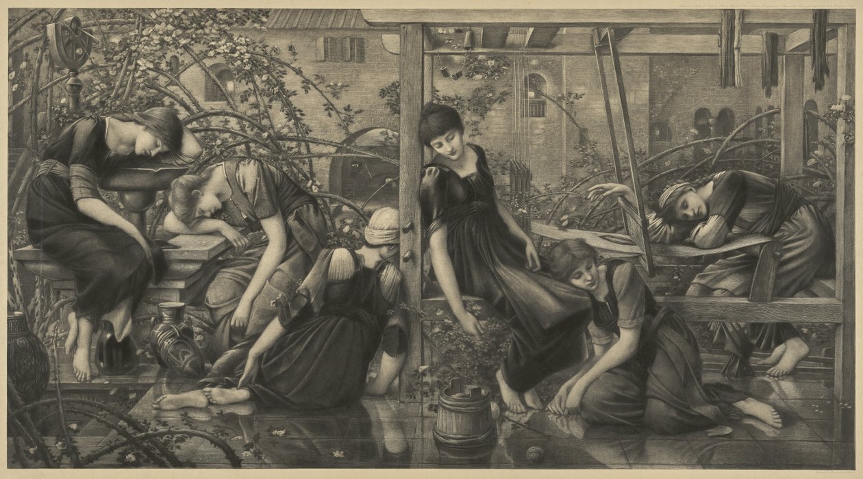 De tuin door Edward Coley Burne-Jones