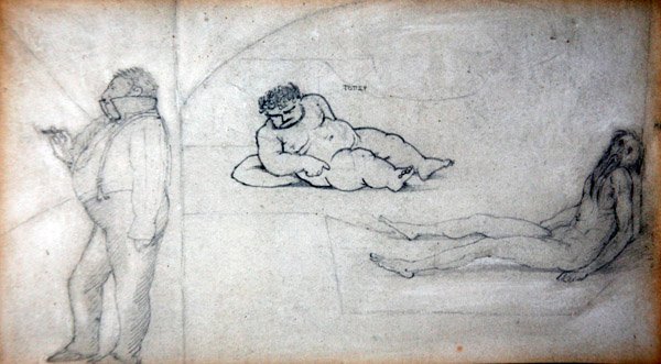 William Morris en de kunstenaar in een stoombad, ca. 1890 door Edward Coley Burne Jones