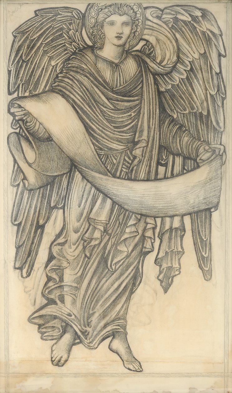 Engel met Rol - figuur nummer acht, 1880 door Edward Burne Jones