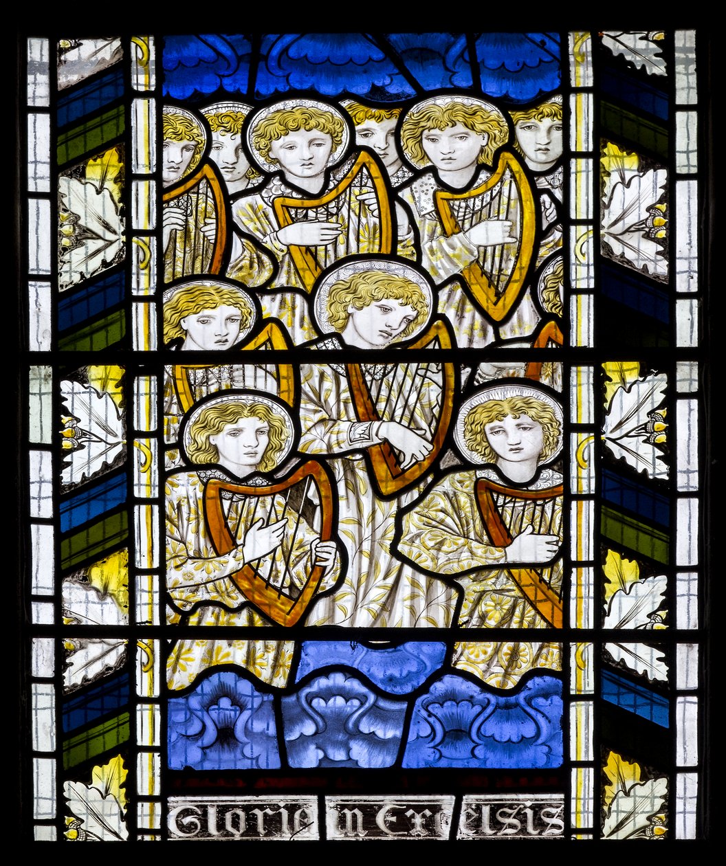 Cambridge, All Saints, Morris Marshall & Faulkner & Co, Edward Burne-Jones, Gloria In Excelsis, 1866 door Edward Burne Jones