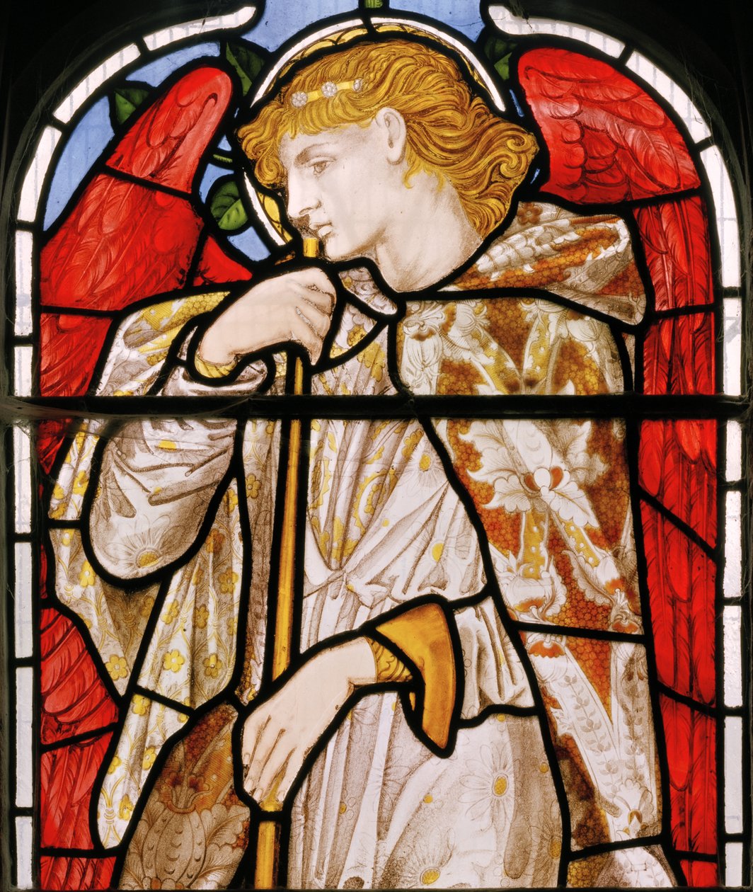 Cheddleton, Trompetterende Engel, 1869 door Edward Burne Jones