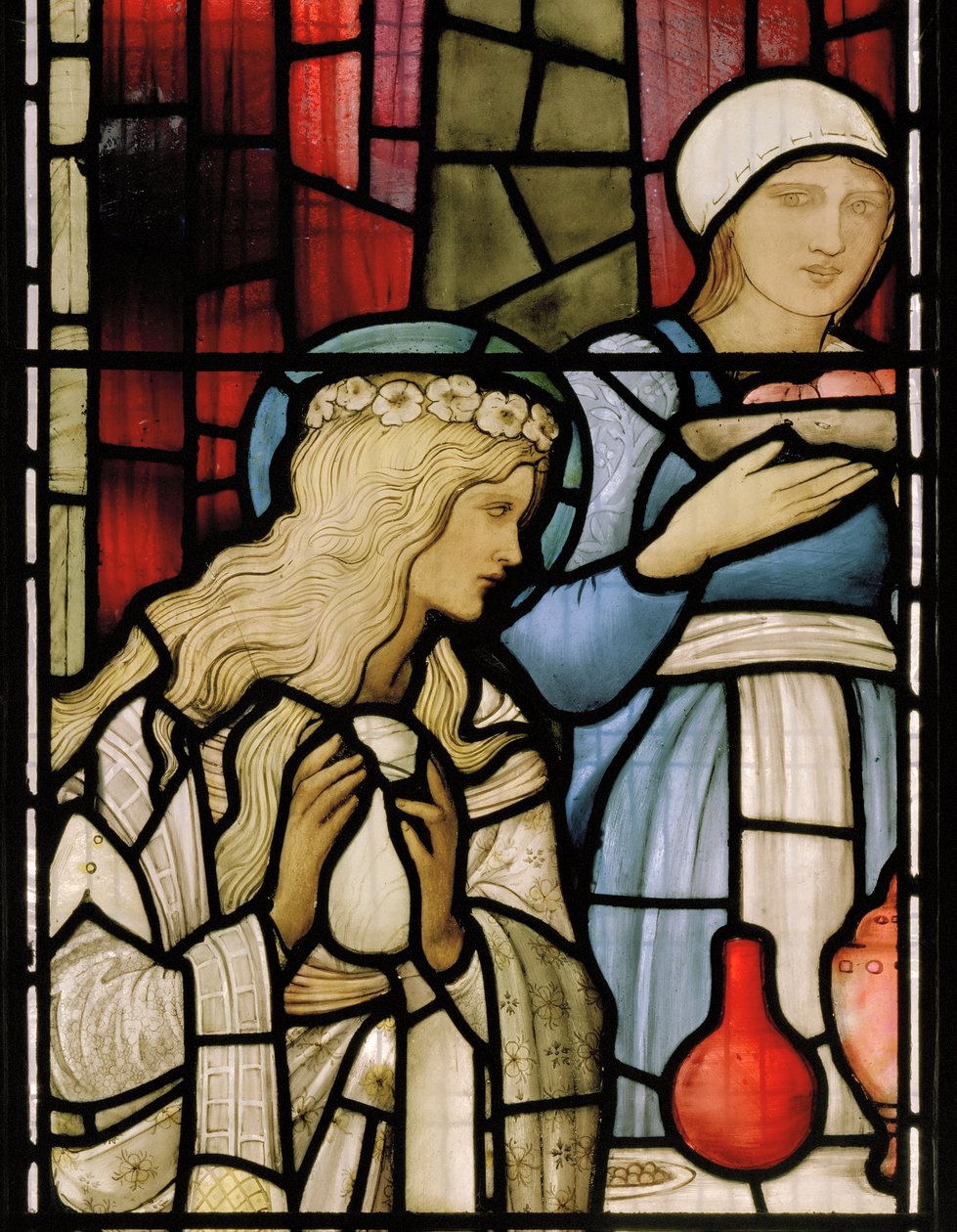 Detail (Feest in het huis van Simon) door Edward Coley Burne Jones