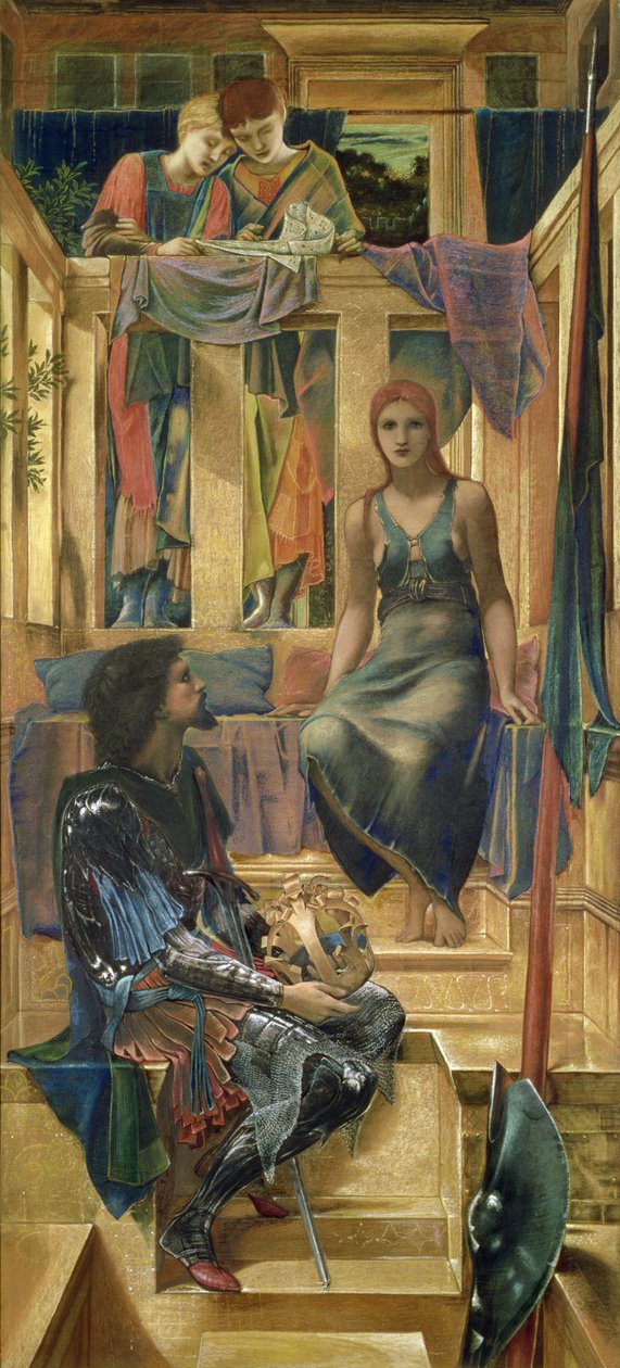 Koning Cophetua en het Bedelmeisje - Cartoon Studie door Edward Burne Jones