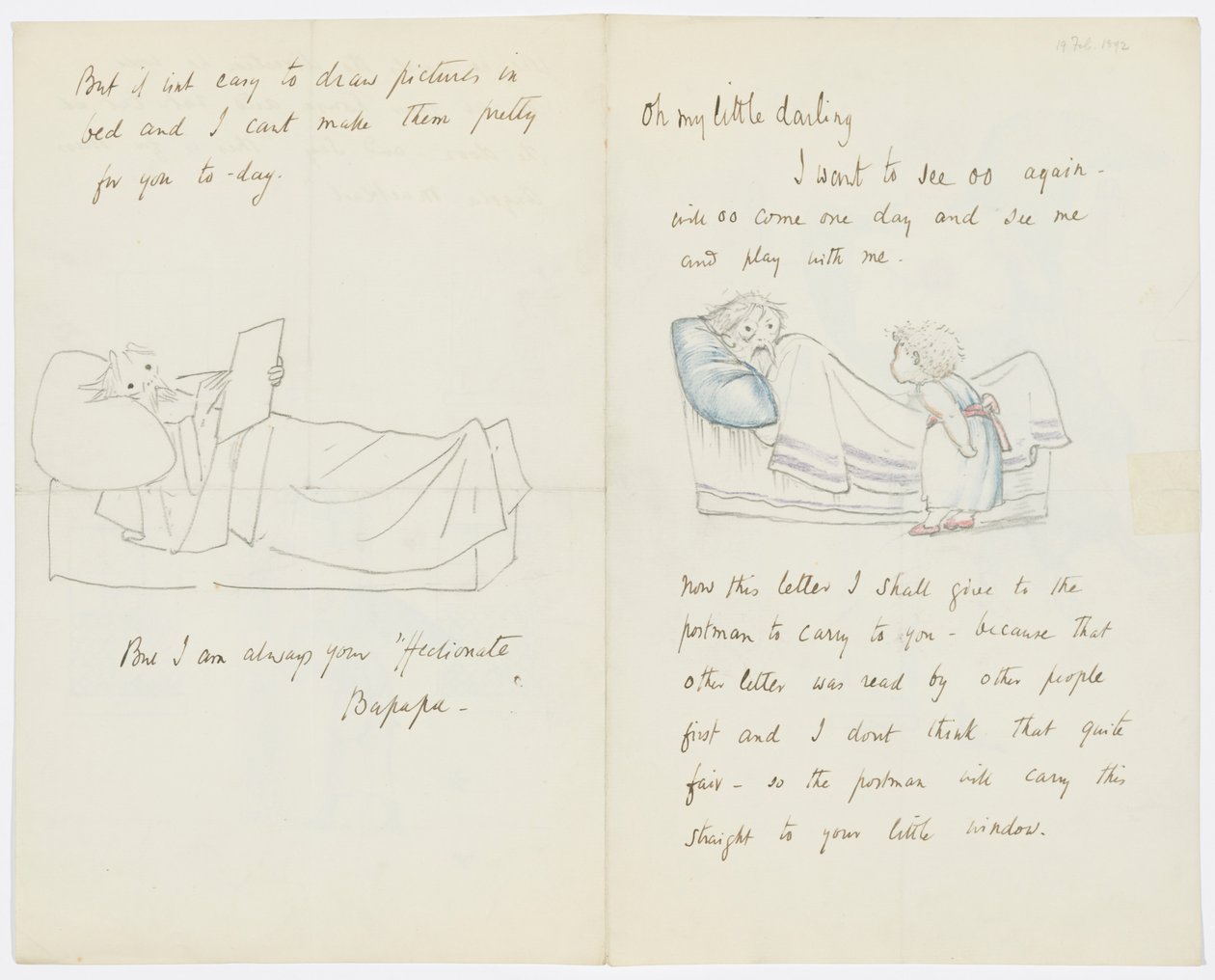 Brief aan de kleindochter van de kunstenaar Angela Thirkell door Edward Burne Jones
