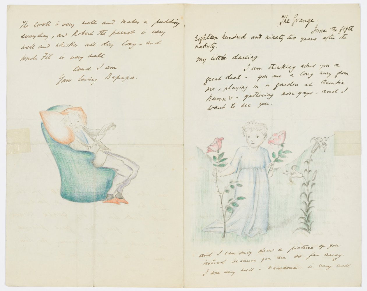 Brief aan de kleindochter van de kunstenaar Angela Thirkell door Edward Burne Jones