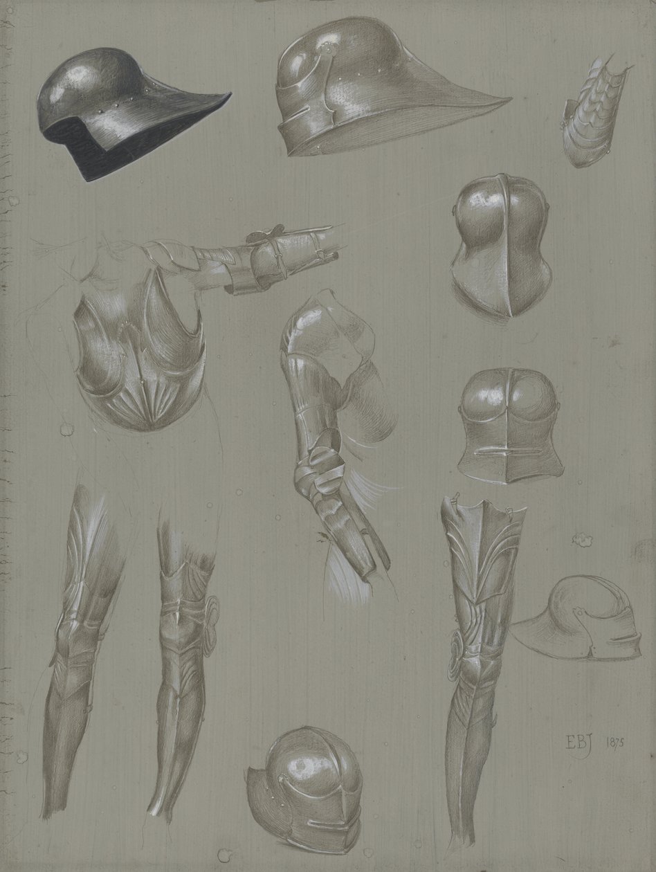 Studies van een Harnas, 1875 door Edward Burne Jones