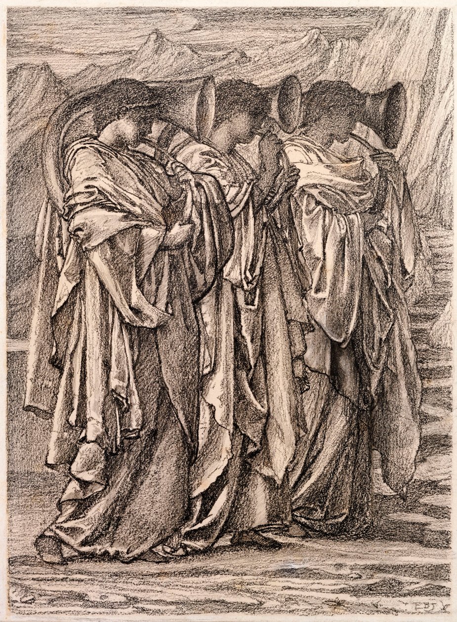 Studie voor De uitdaging in de wildernis, ca. 1875 door Edward Burne Jones