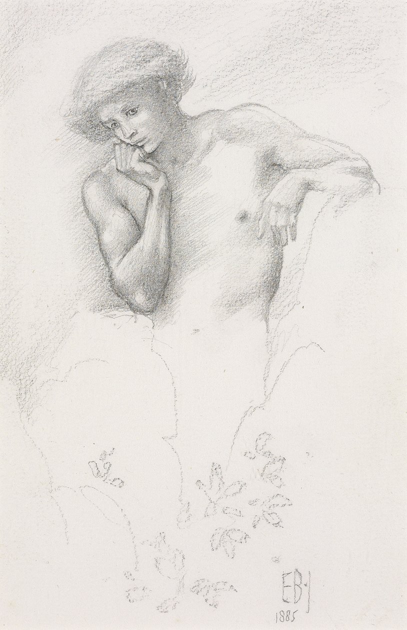 Studie van een heuvelfee voor "Arthur in Avalon", 1885 door Edward Burne Jones