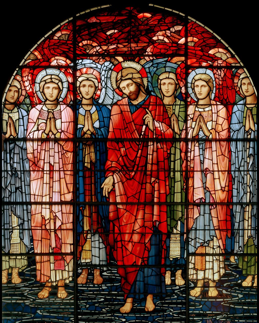 De Hemelvaart Raam (detail) door Edward Burne Jones