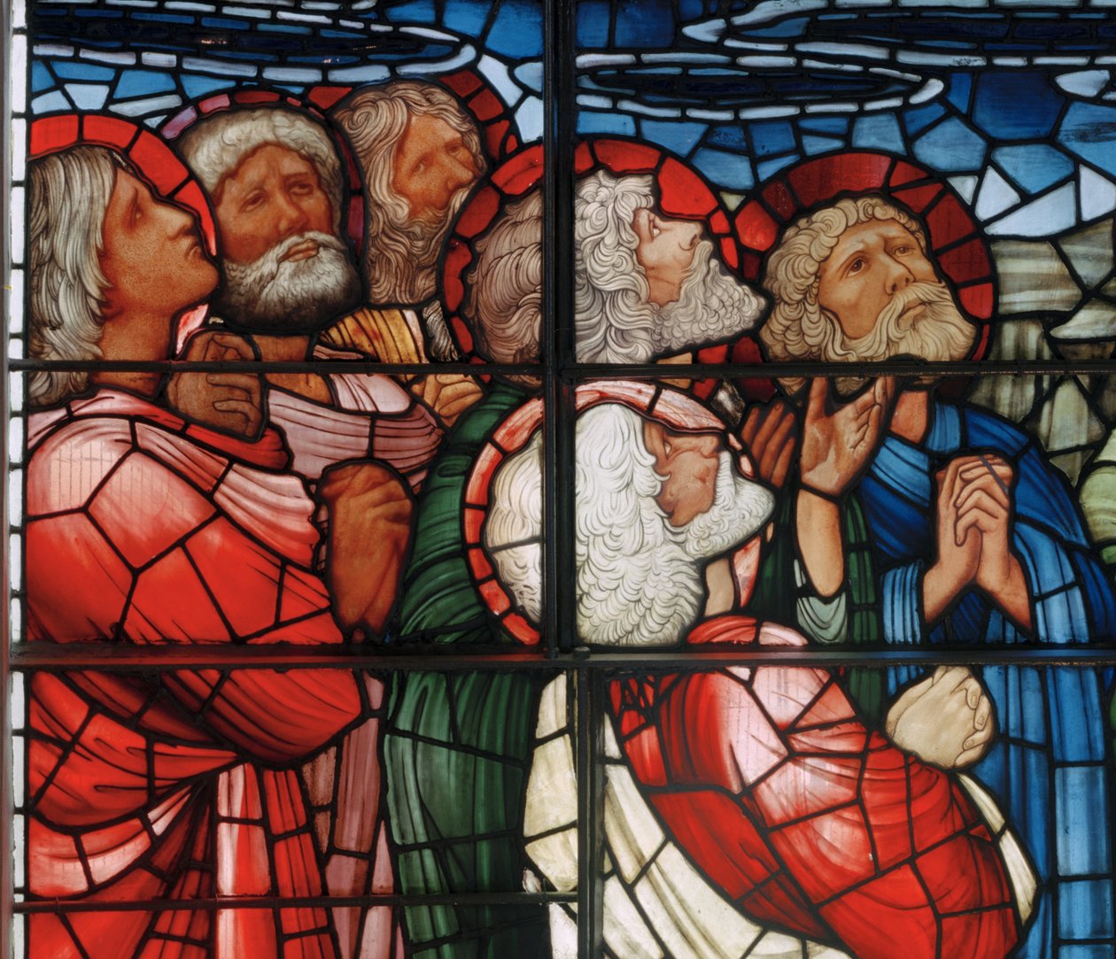 De Hemelvaart Raam (detail) door Edward Burne Jones