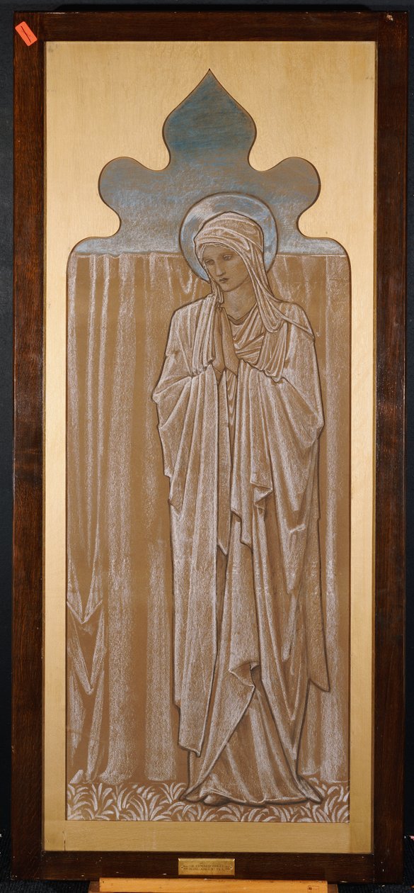 De Maagd Maria: cartoon voor een glas-in-loodraam in Ashton-under-Lyne, ca. 1892 door Edward Burne Jones
