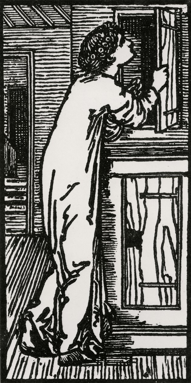 Psyche kijkt in de kast door Edward Coley after Burne Jones