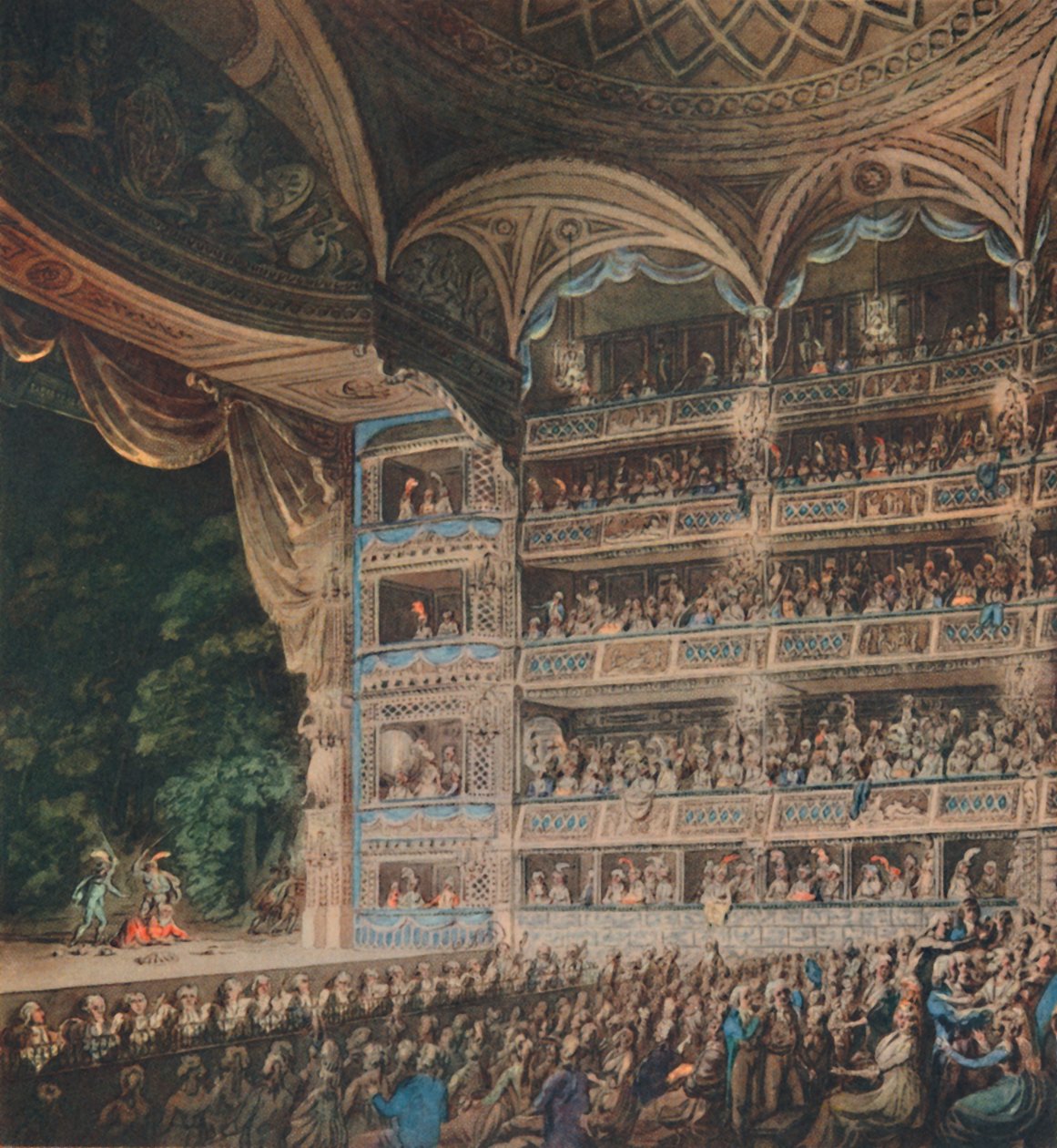 Interieur van Drury Lane Theatre, 1795, 1948 door Edward Dayes