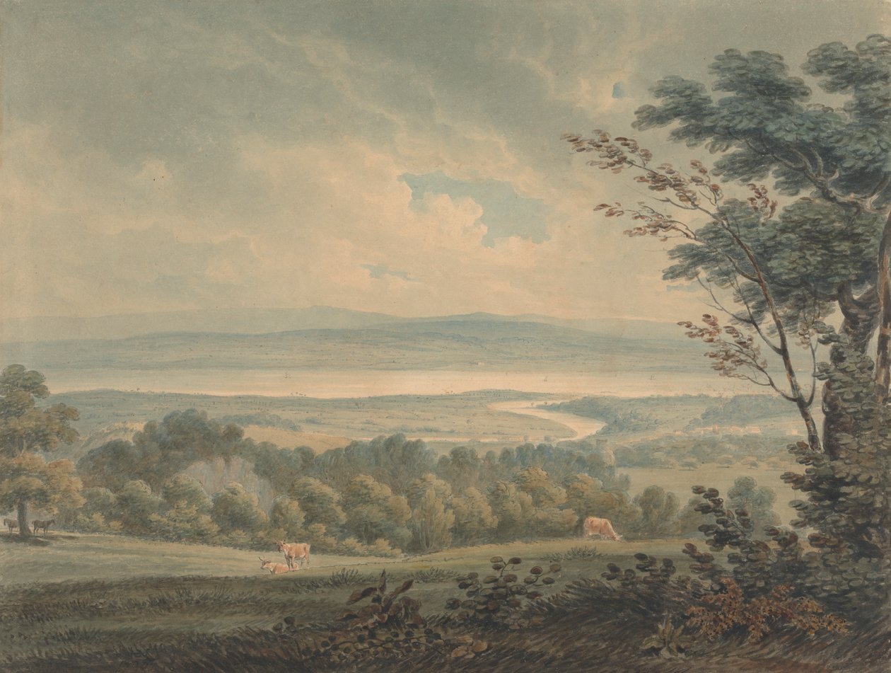 De Samenkomst van de Rivieren Severn en Wye, nabij Chepstow door Edward Dayes