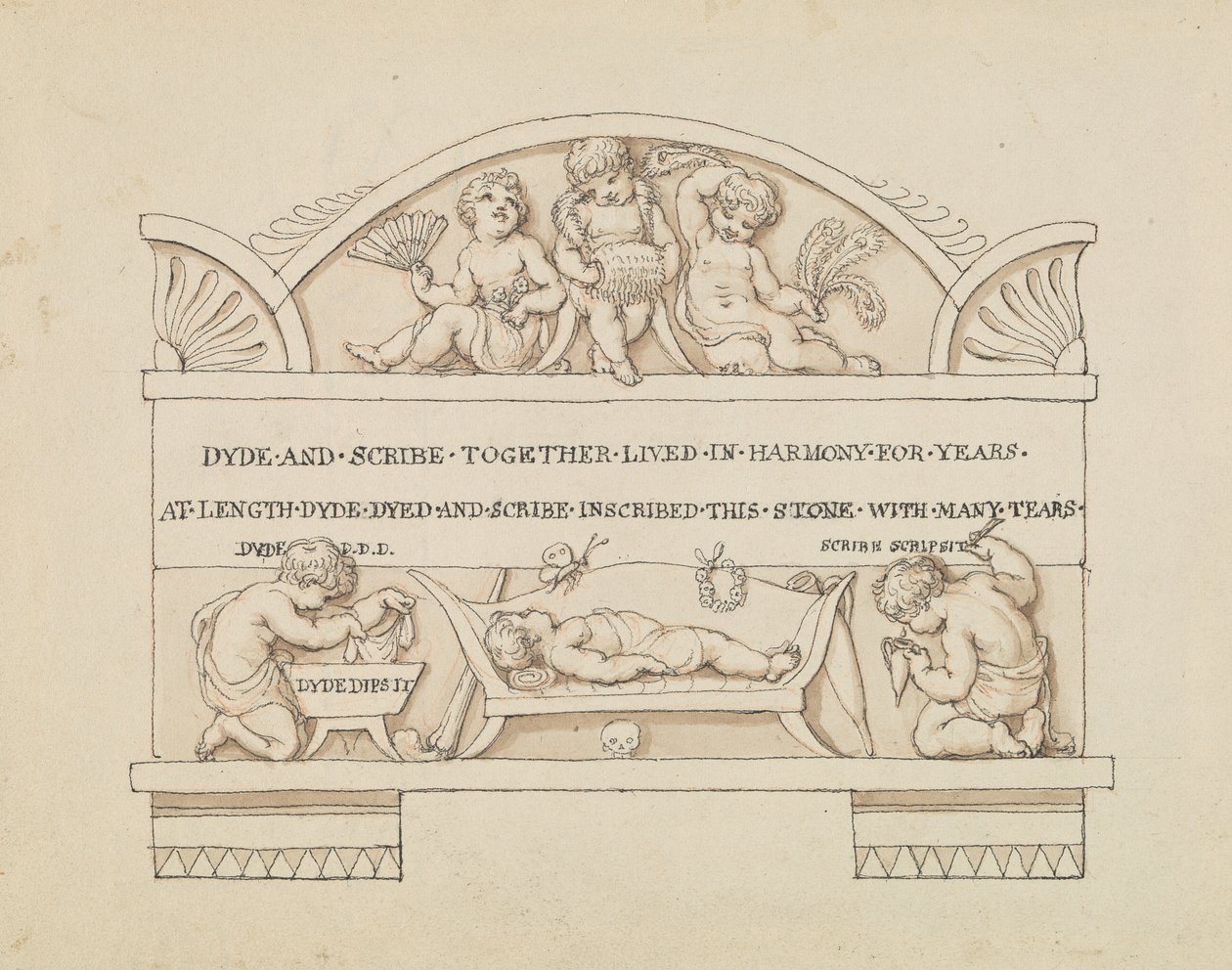 Ontwerp voor monument voor Dyde en Scribe door Edward Francis Burney