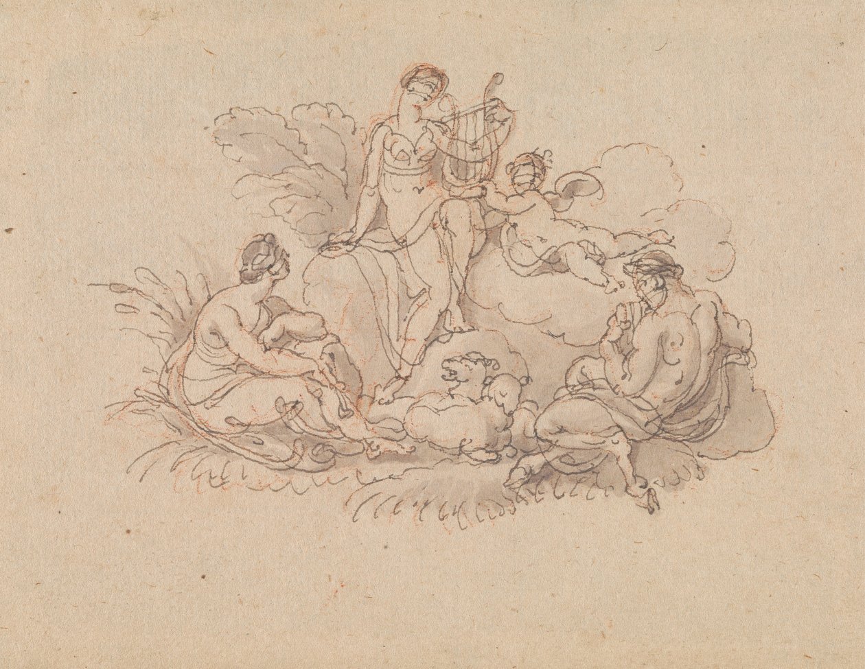 Erato en Pan door Edward Francis Burney