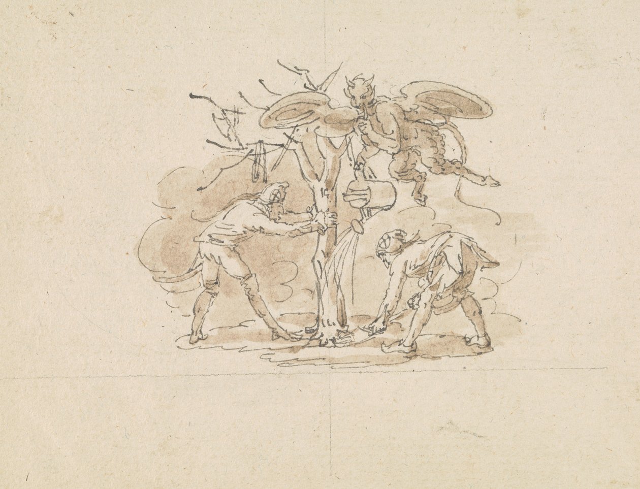 Dwazen die een Boom Planten door Edward Francis Burney