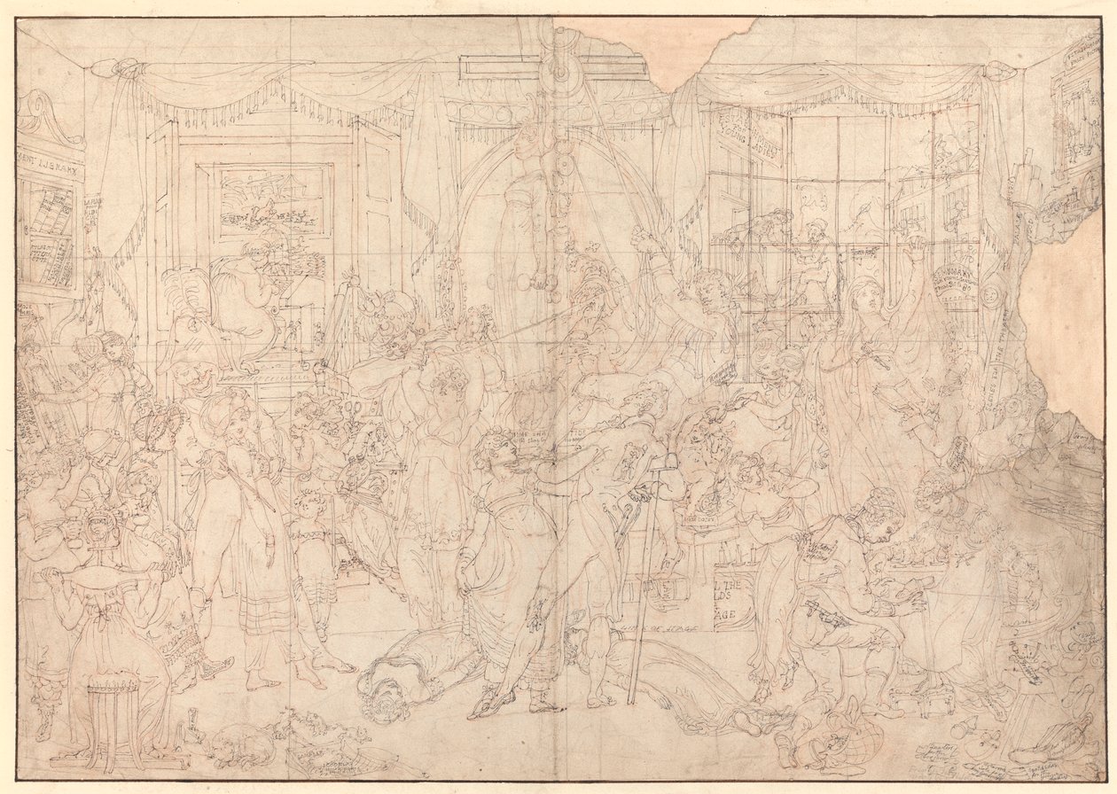 Het Elegante Etablissement voor Jonge Dames (studie) door Edward Francis Burney