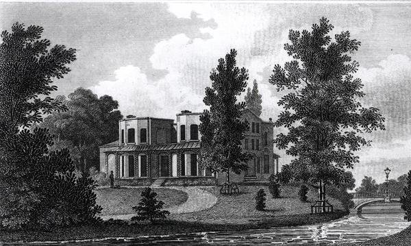 Villa van Lord Nelson in Merton, gepubliceerd 1806 door Edward Gyfford