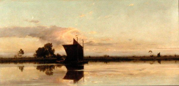 Avond aan de Yare door Edward Henry Fahey