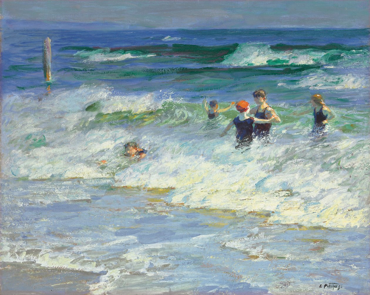Spelen in de branding door Edward Henry Potthast