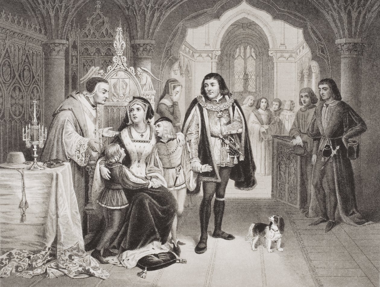 De zonen van Edward IV gescheiden van hun moeder door Richard Hertog van Gloucester, 16 juni 1483, uit 