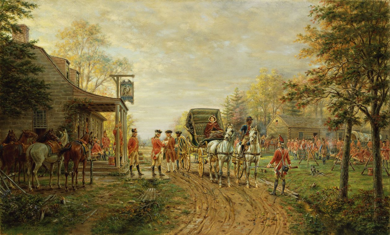 De buitenposten passeren op de oude Kingsbridge Road, 1903 door Edward Lamson Henry