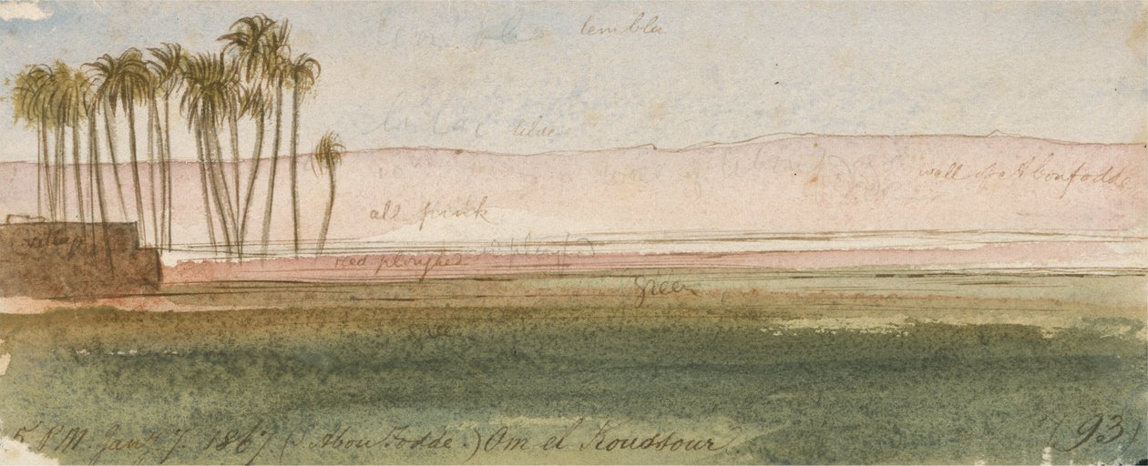 (Sjeik Abu Fodde) Om el Koussour door Edward Lear