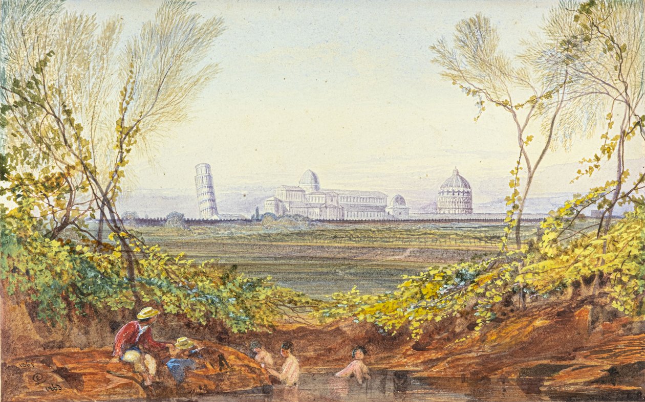 Een rust onderweg naar Pisa door Edward Lear